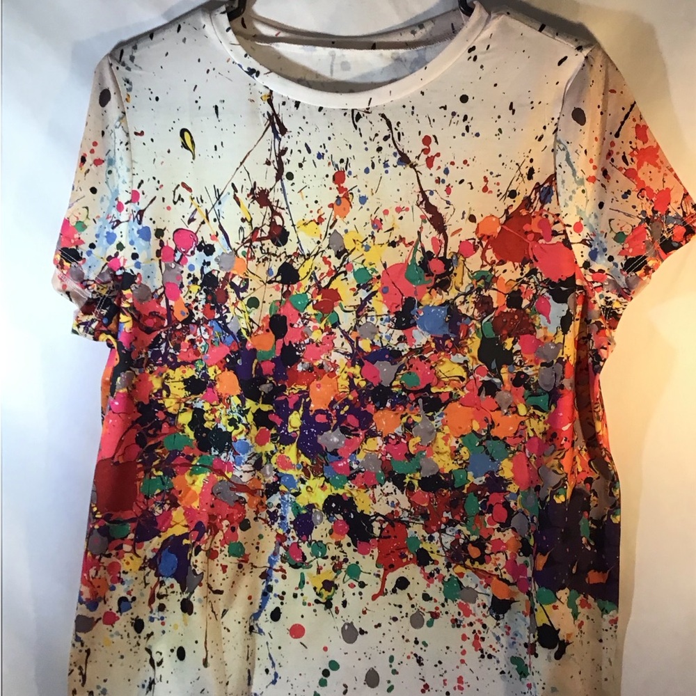 Colorful Splatter Print T-Shirt